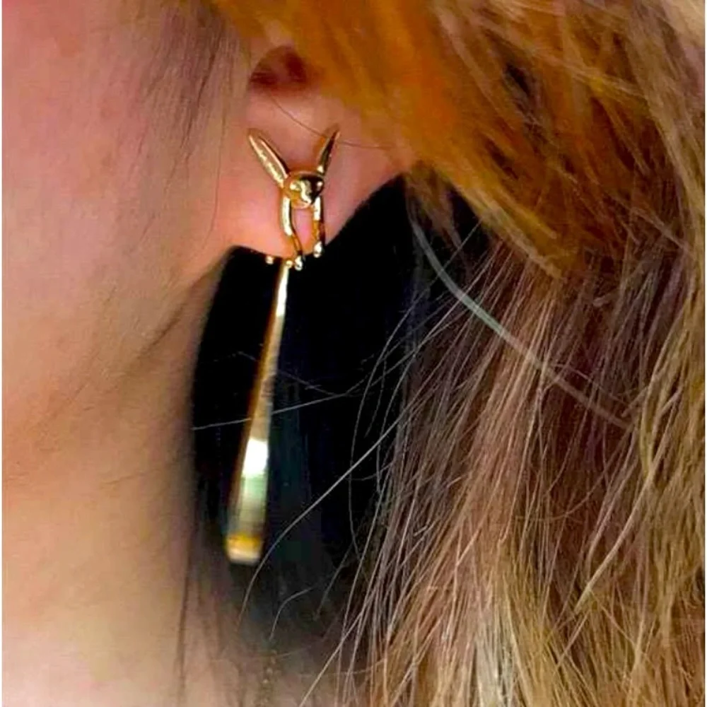 Foxy 🦊 Fun & Unique Gold Ear Jacket Earrings - Picture 2 of 9